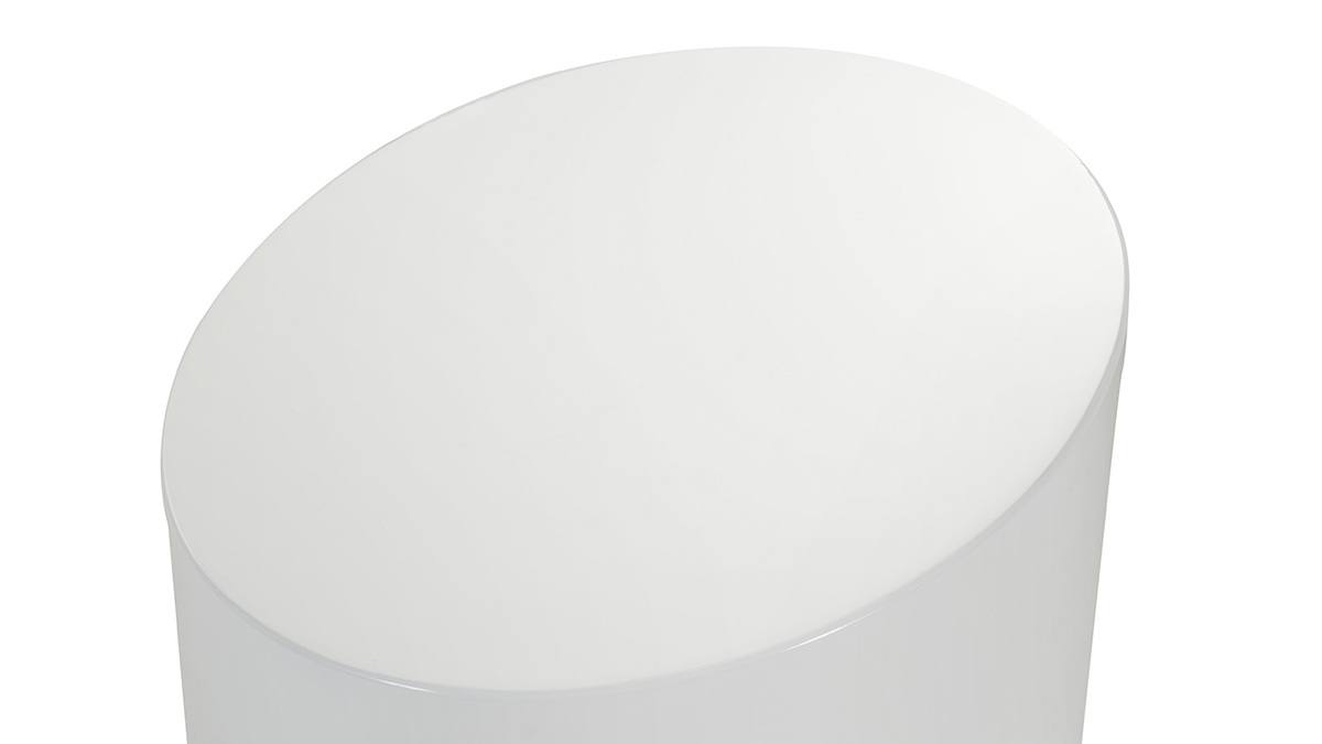 Tables basses gigognes ovales design finition blanc laqu brillant (lot de 2) FAMOSA