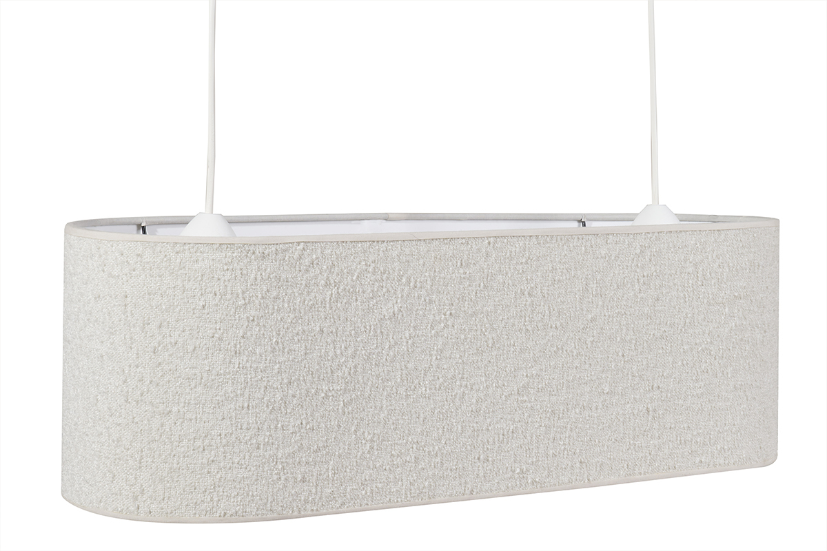 Abat-jour pour suspension double en tissu effet laine boucle cru L62 cm TESSA