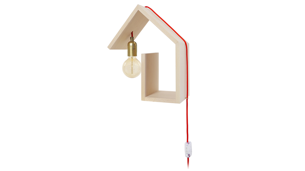 Applique murale design fixation gauche cordon rouge HUT