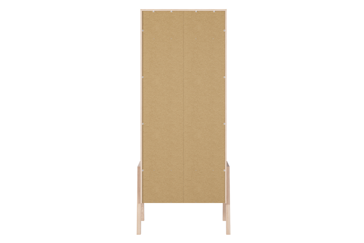 Armoire scandinave avec penderie finition blanc mat et bois chne clair L90 cm EASY