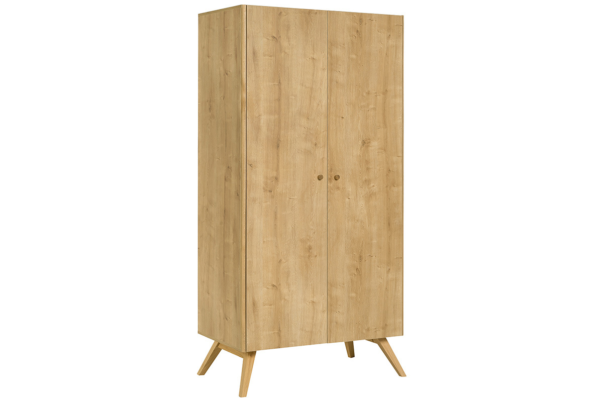 Armoire scandinave finition bois chne clair L100 cm MAHE