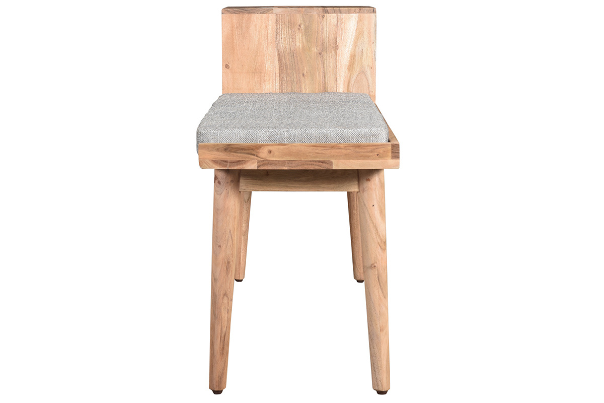 Banc d'entre avec rangements 2 tiroirs en bois clair massif L110 cm ALTY