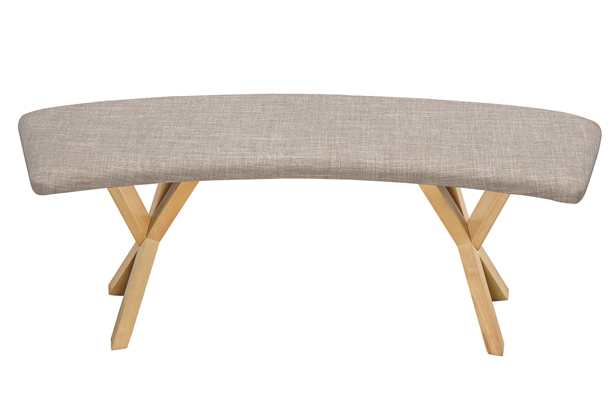 Banc design scandinave chne et tissu gris ANIK