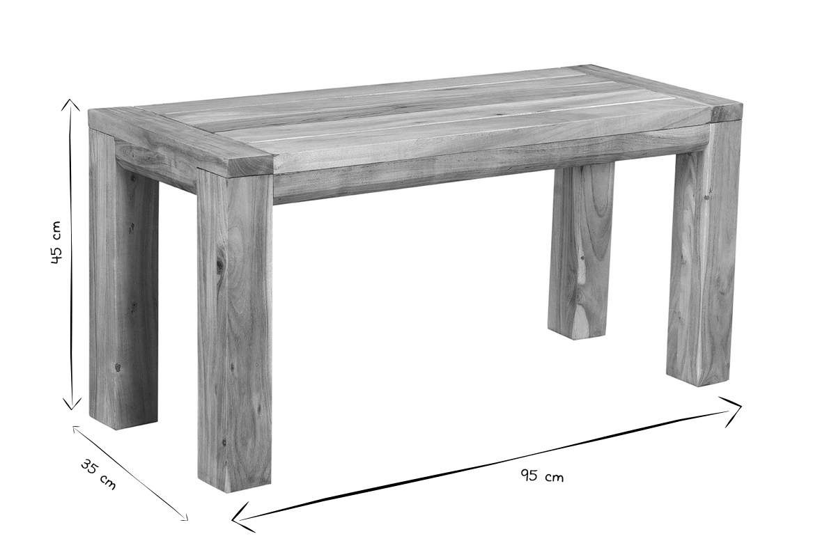 Banc en bois massif L95 cm BALTO