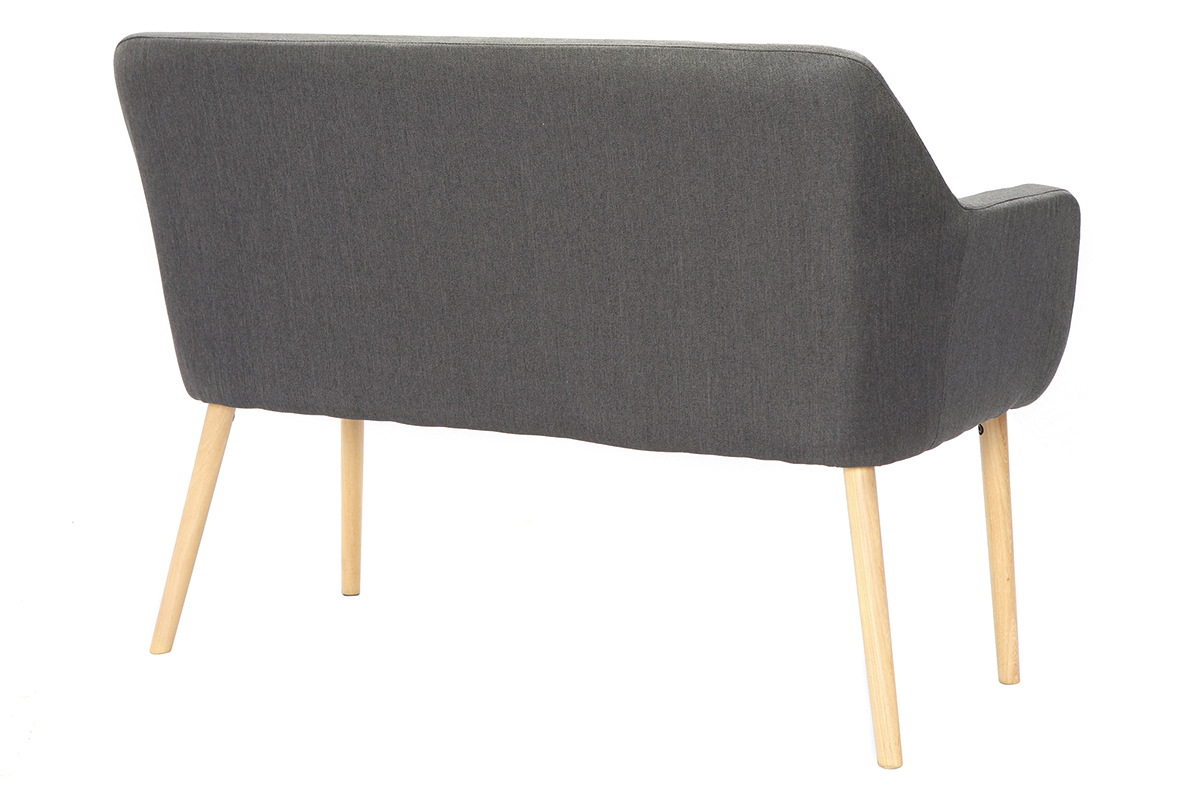 Banquette scandinave 2 places gris anthracite ALEYNA