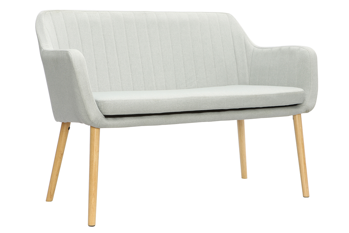 Banquette scandinave 2 places gris clair ALEYNA