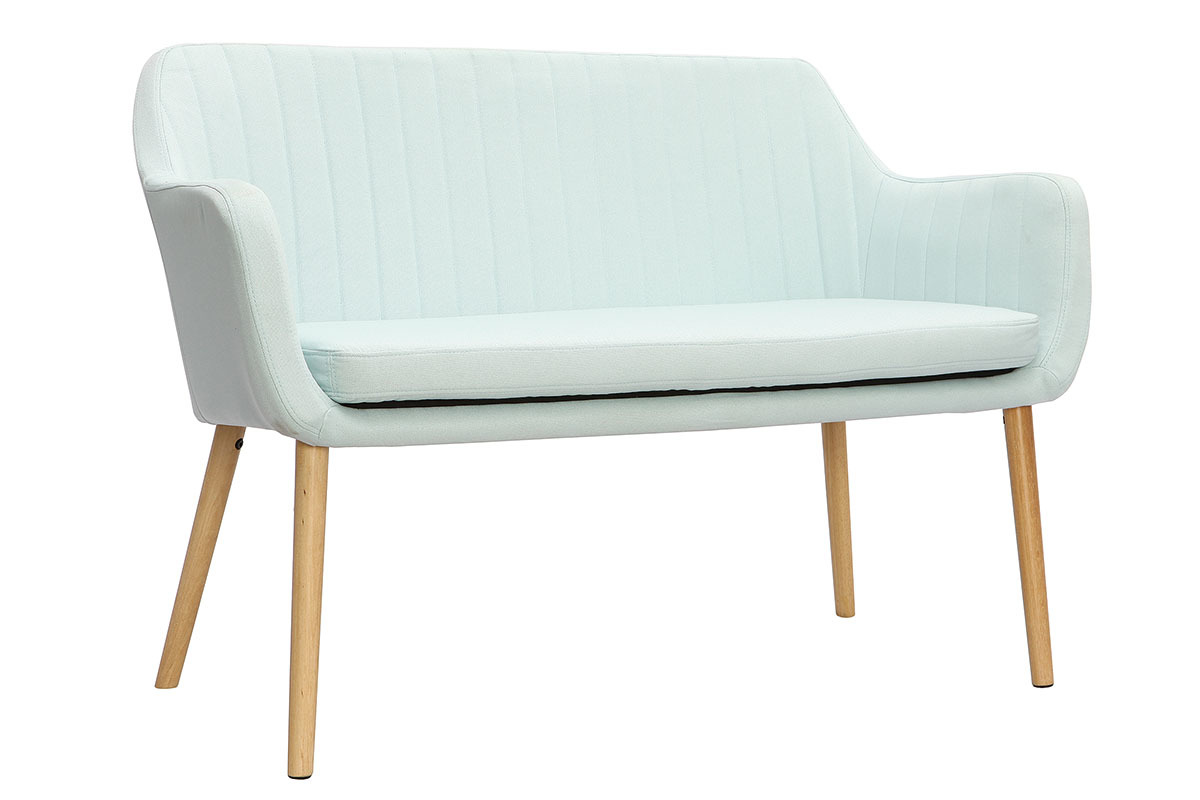 Banquette scandinave 2 places menthe  l'eau ALEYNA