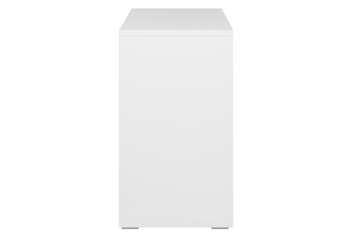 Bibliothque basse finition bois blanc L140 cm EPURE