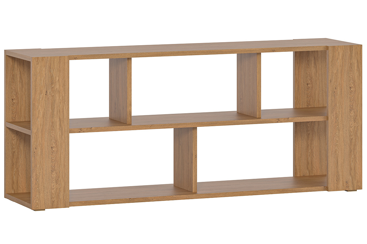 Bibliothque basse ouverte design finition bois clair chne L168 cm MUSSO