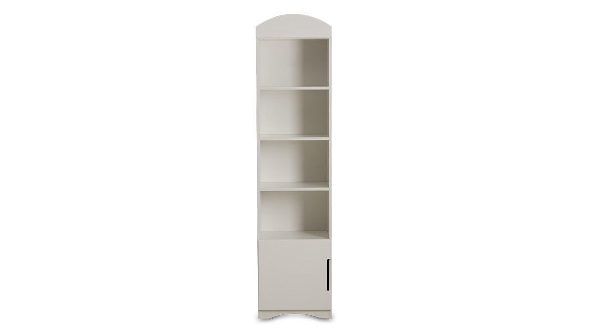 Bibliothque blanche 1 porte 3 tagres L46 cm ANTONIN