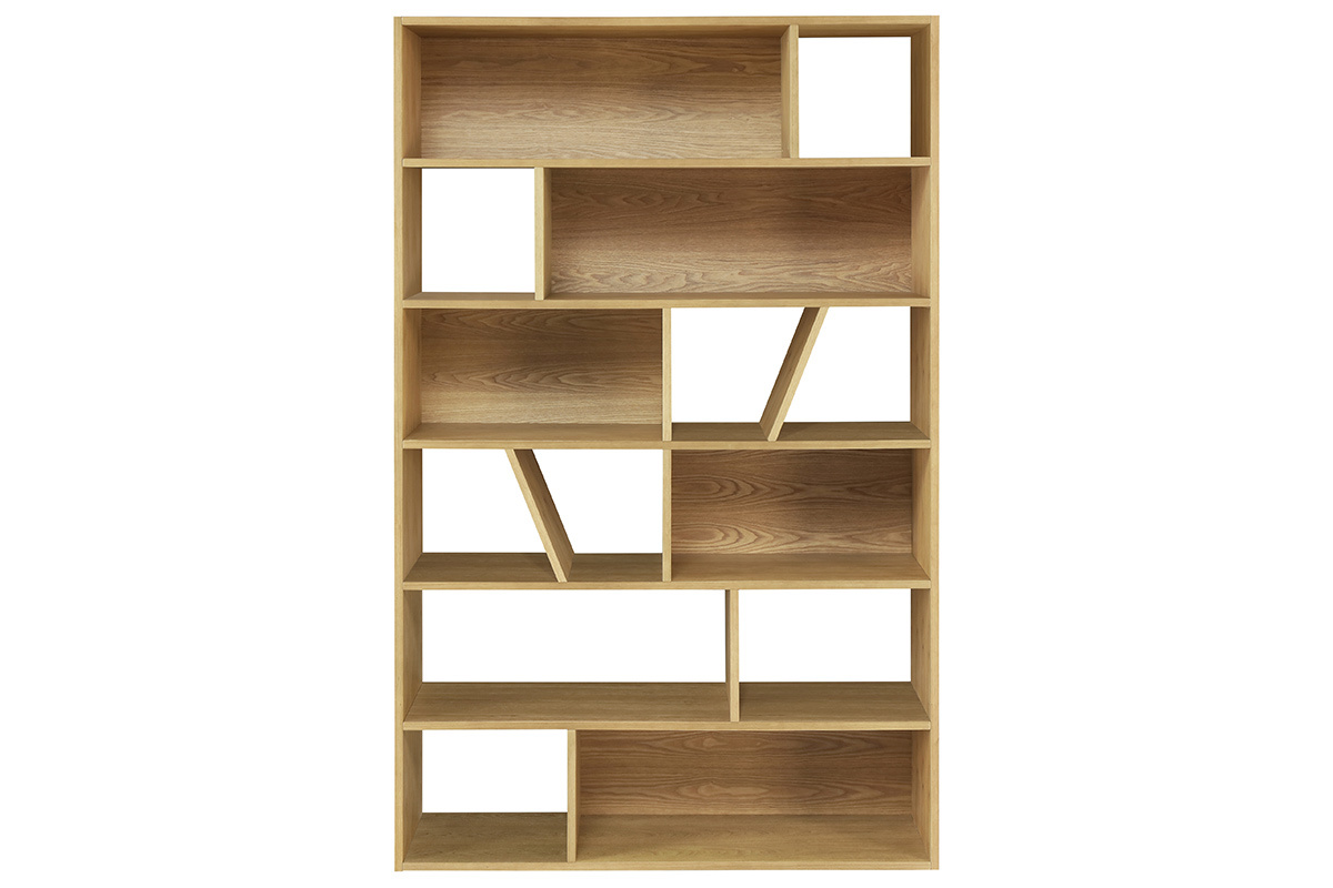 Bibliothque design en bois clair L120 cm AZTEQUE