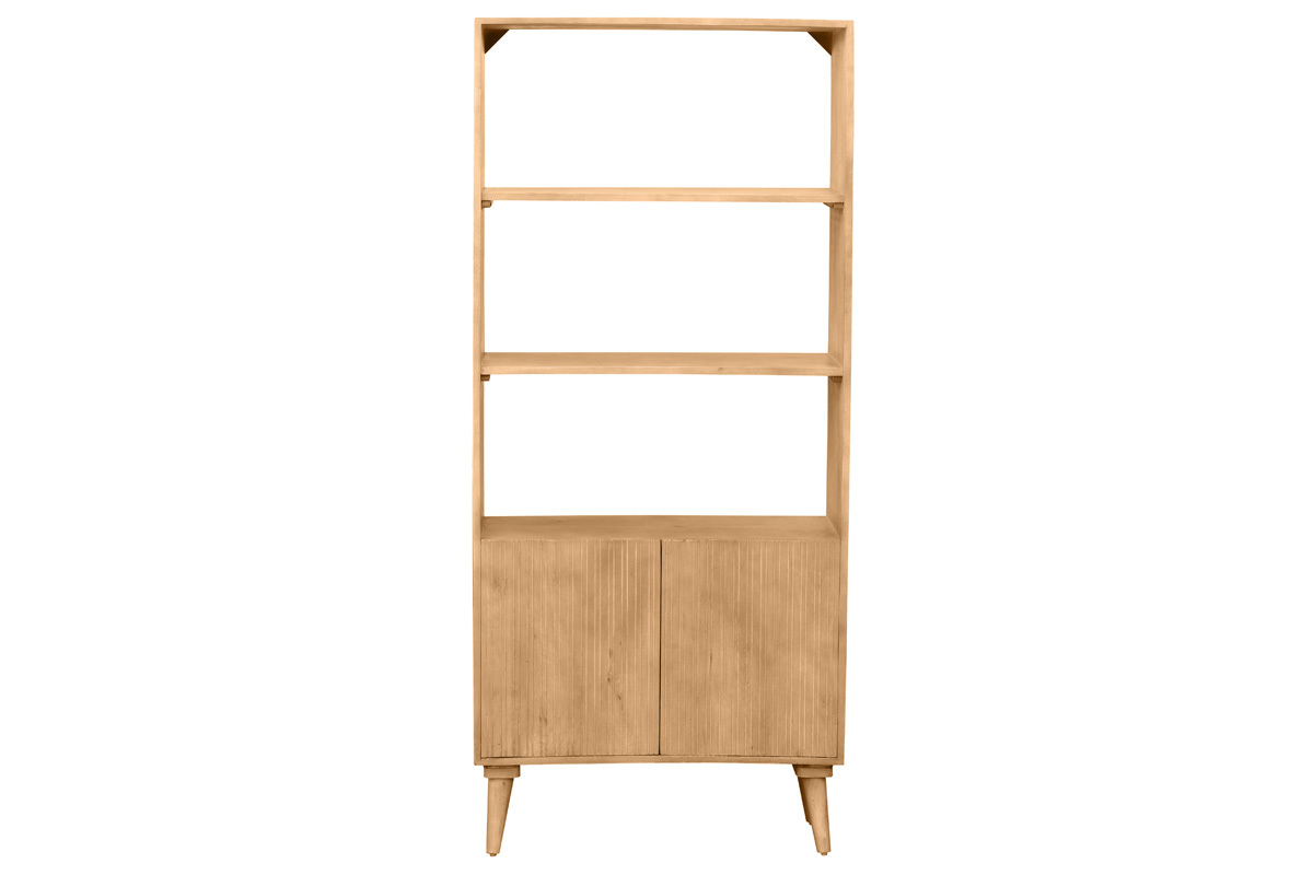 Bibliothque en bois manguier massif grav L80 cm RUBIA