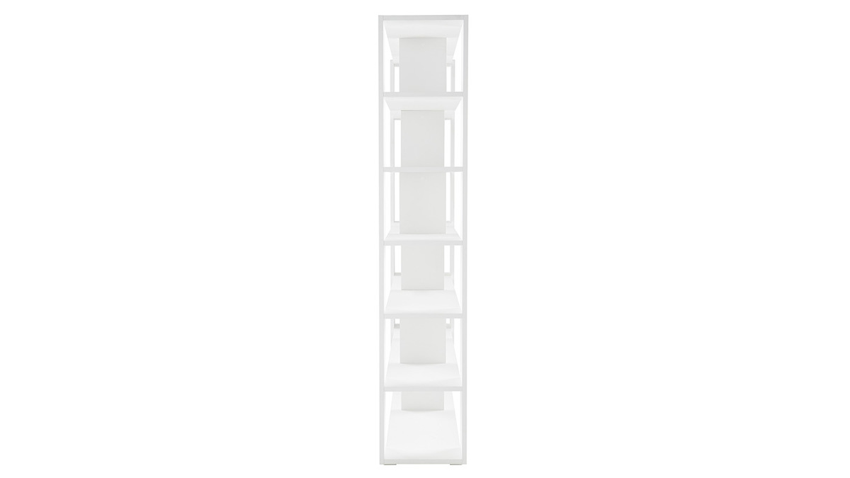 Bibliothque multi casiers design finition bois blanc chne L168 cm MUSSO