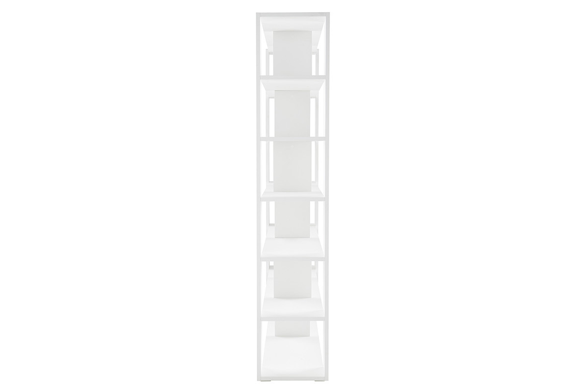 Bibliothque multi casiers design finition bois blanc chne L168 cm MUSSO