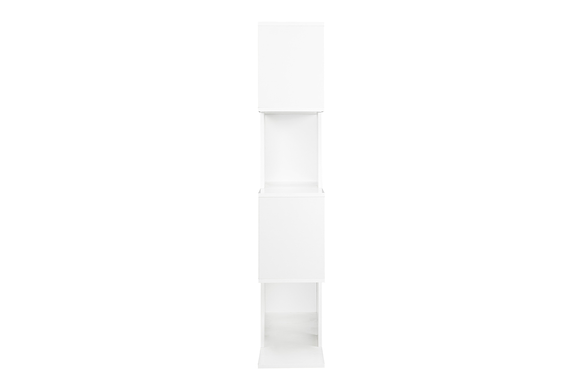 Bibliothque ouverte sparateur design blanc laqu brillant L139 cm COMO