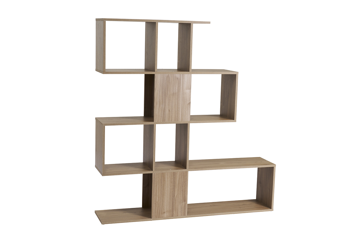 Bibliothque ouverte sparateur design finition bois clair chne L139 cm COMO