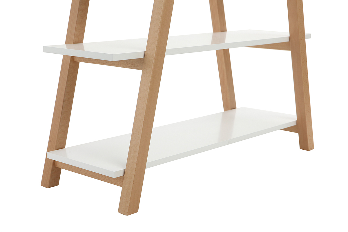 Bibliothque scandinave bois et blanc PANCOL