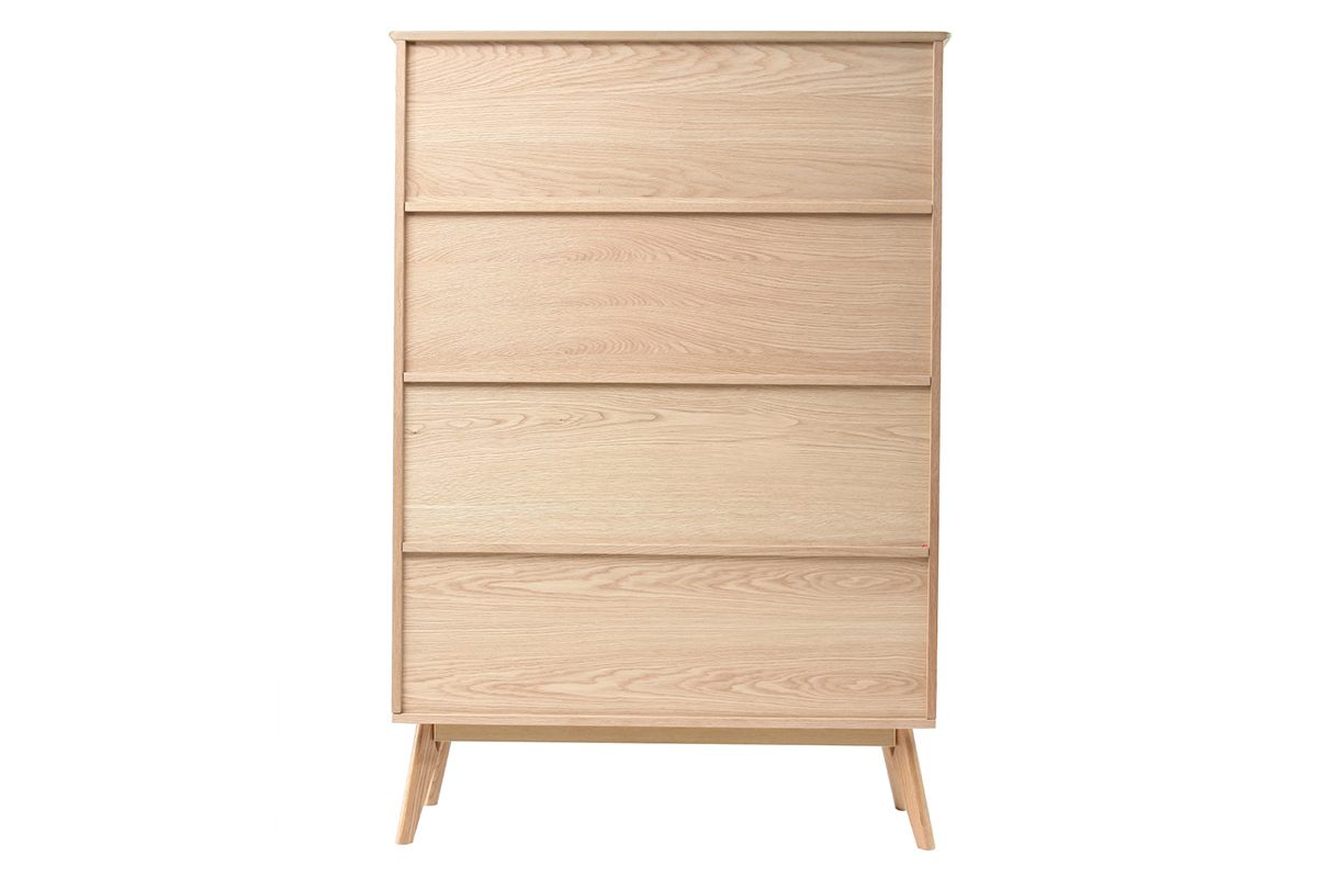 Bibliothque scandinave en bois clair chne 8 casiers L110 cm INGRID