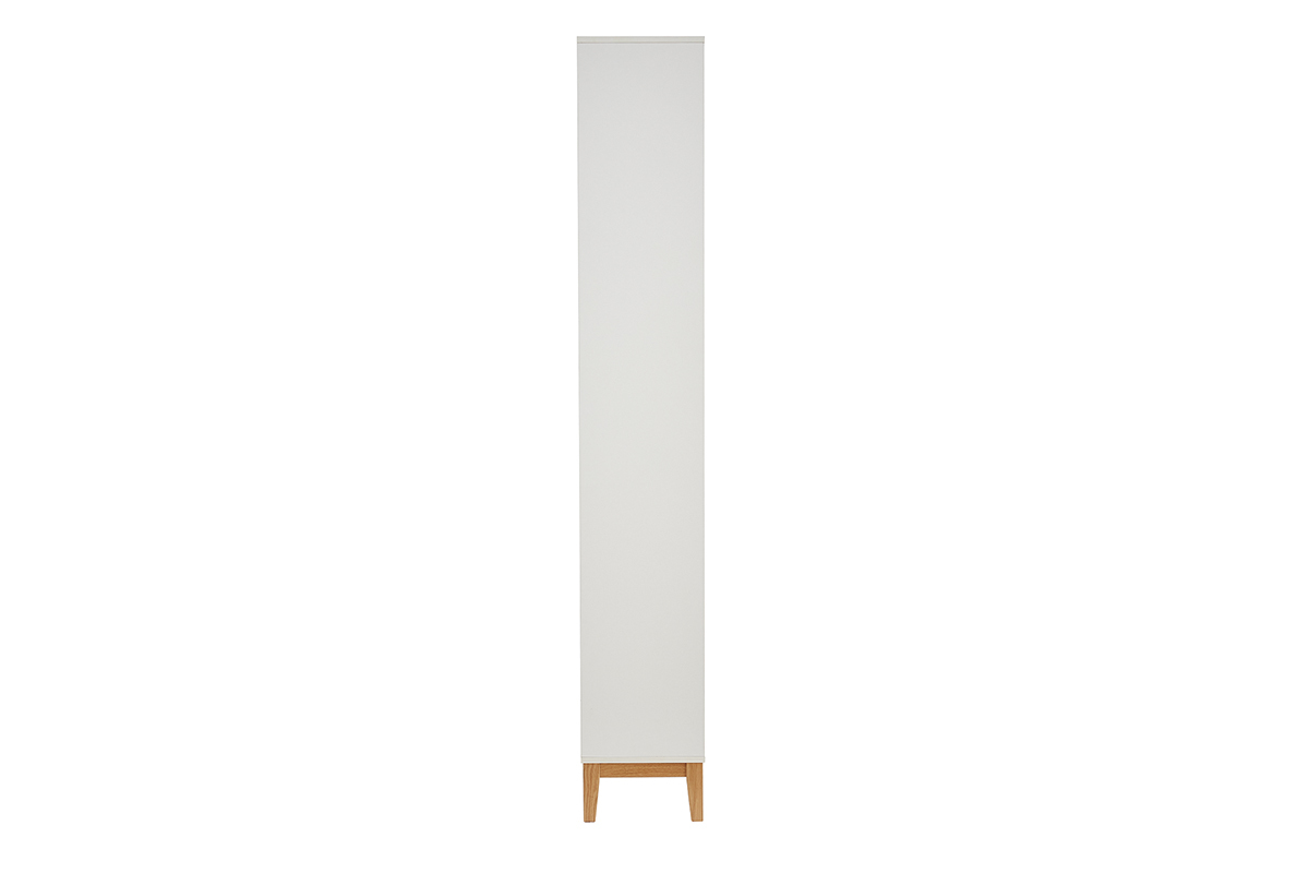 Bibliothque scandinave en bois clair chne et blanc L90 cm ABEL