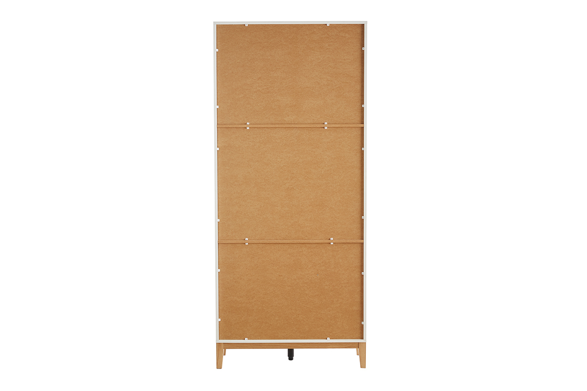 Bibliothque scandinave en bois clair chne et blanc L90 cm ABEL