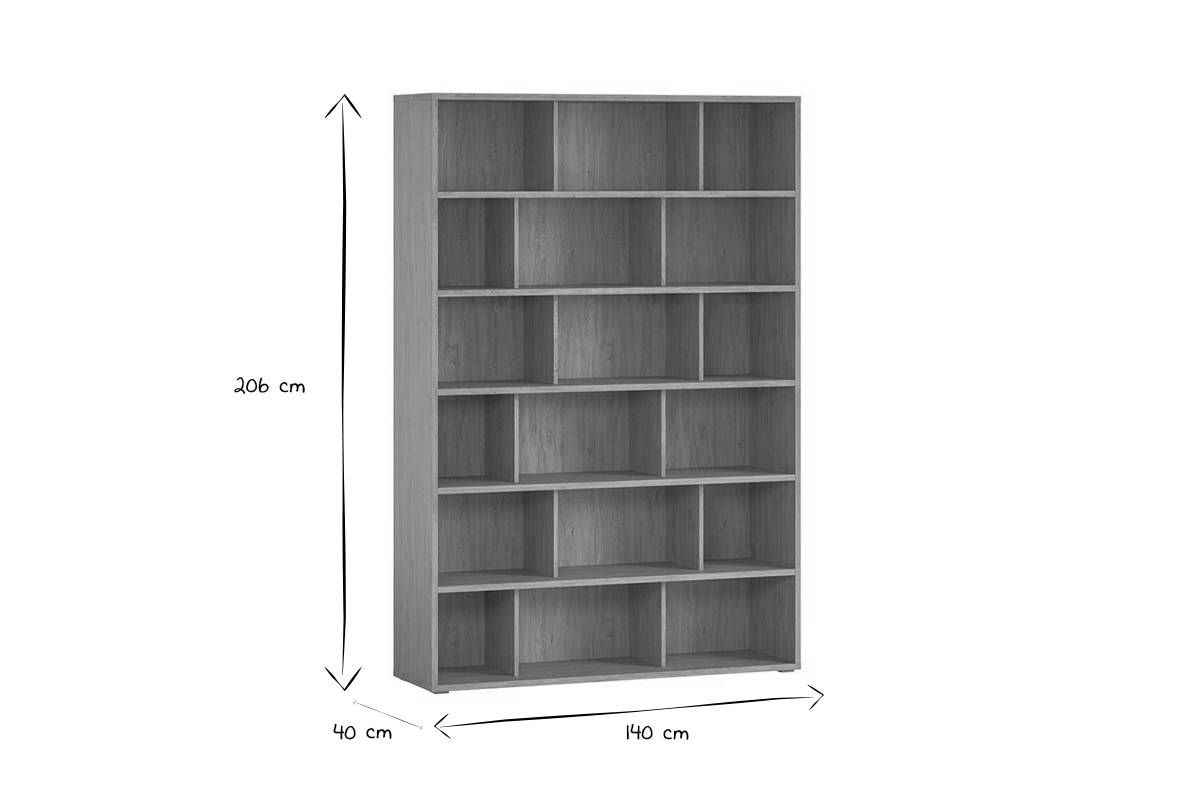 Bibliothque scandinave finition bois clair chne L140 cm EPURE