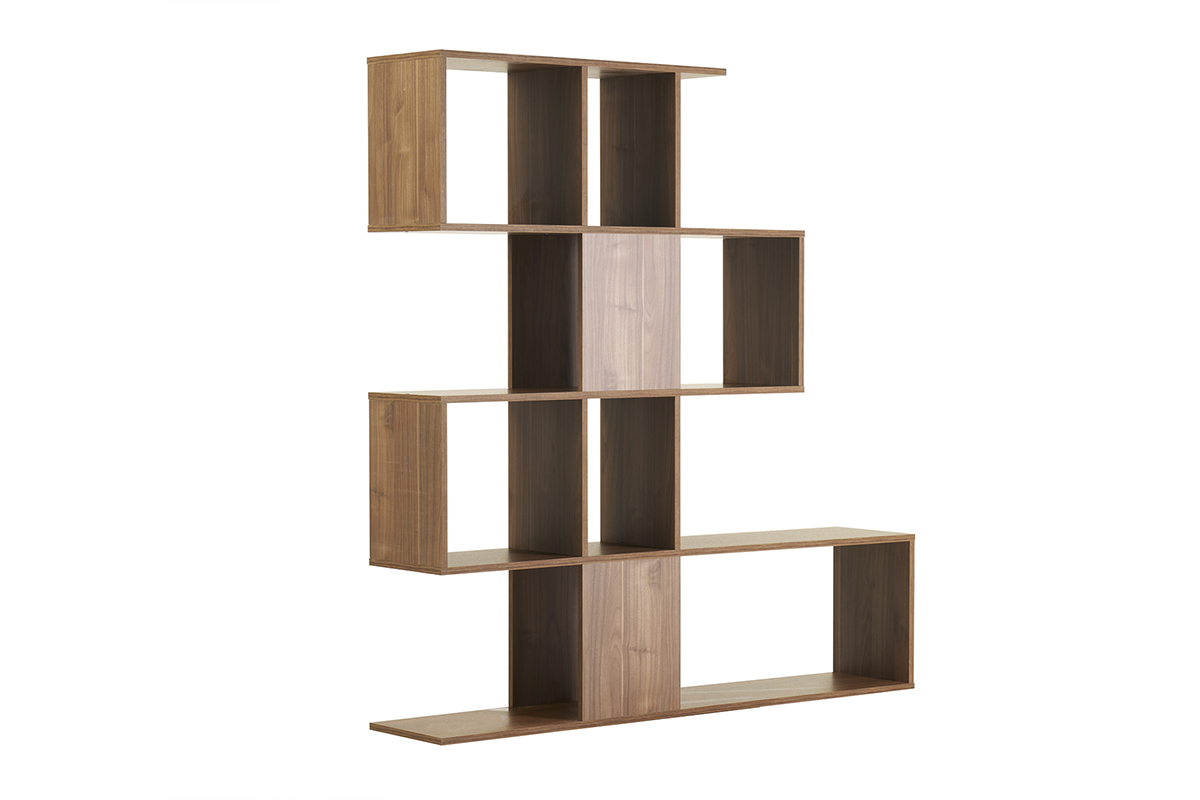 Bibliothque sparateur design finition bois noyer L139 cm COMO