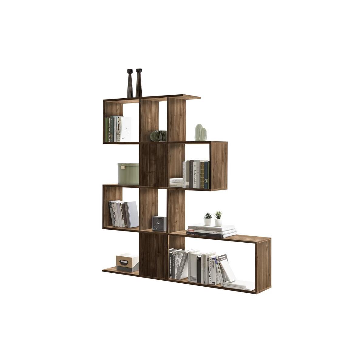 Bibliothèque séparateur design finition bois noyer L139 cm COMO