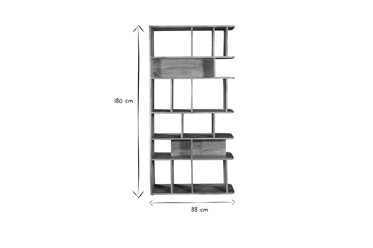 Bibliothque sparateur d'espace en bois manguier massif L88 cm RUPAH