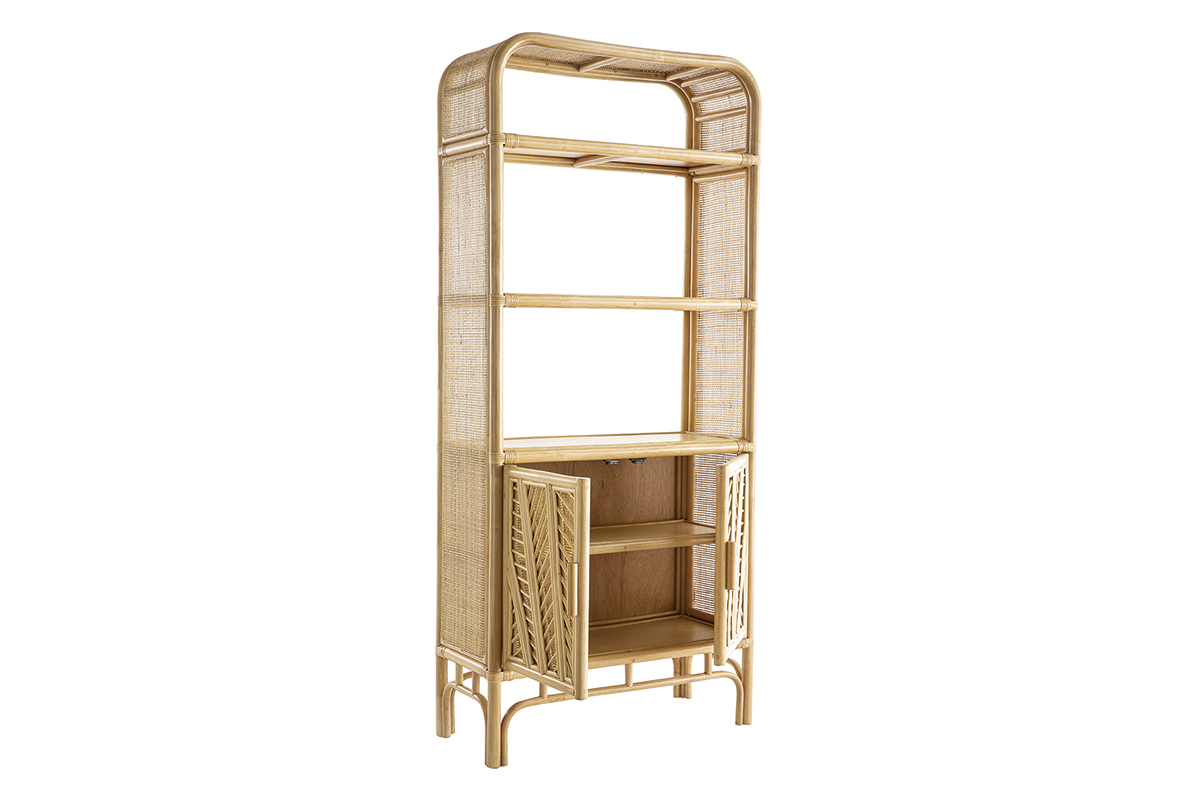 Bibliothque vintage en rotin naturel L80 cm GALON