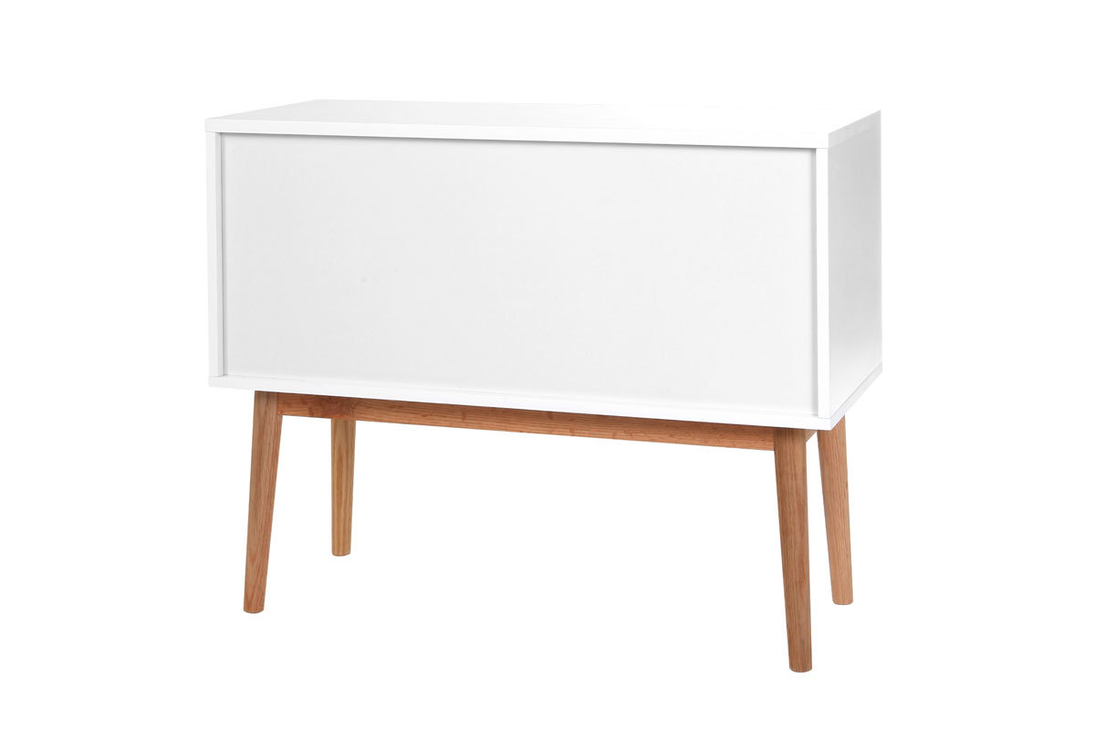 Buffet bois naturel et blanc 2 portes GILDA