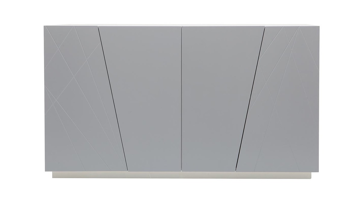 Buffet design laqu gris mat ALESSIA