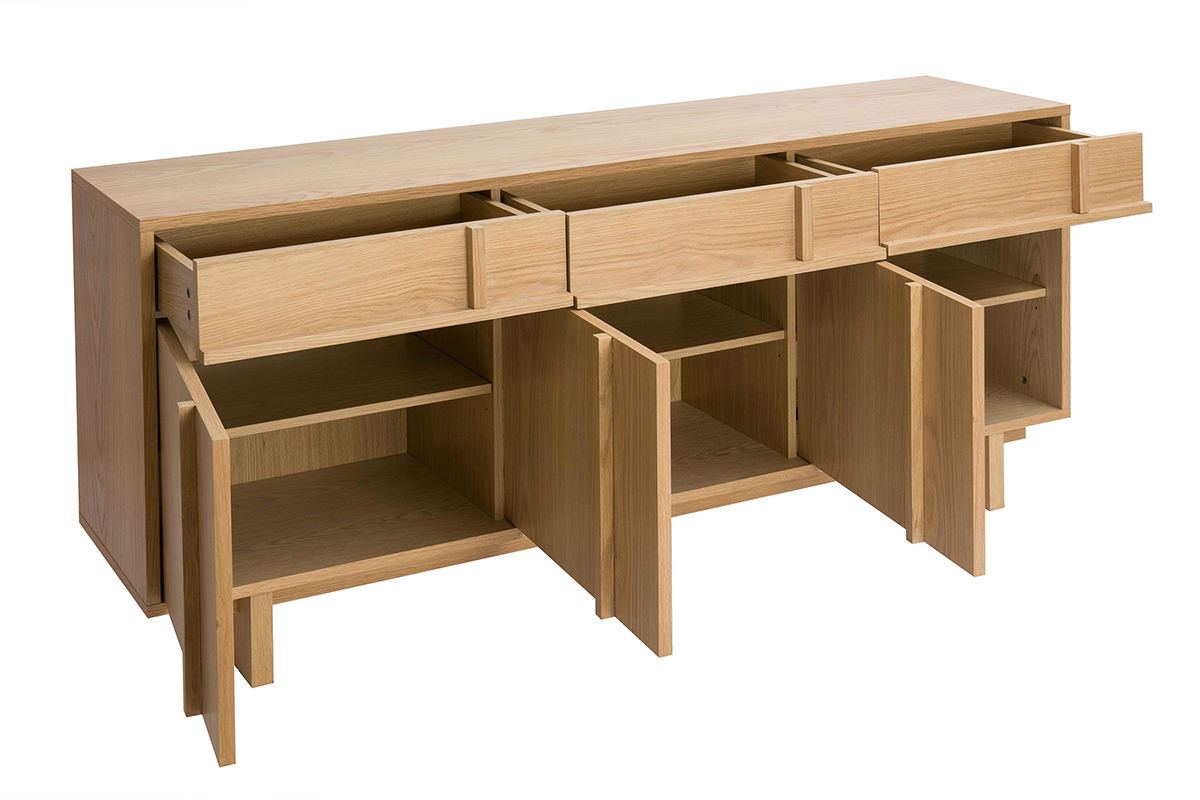 Buffet en bois clair chne L160 cm ZAO