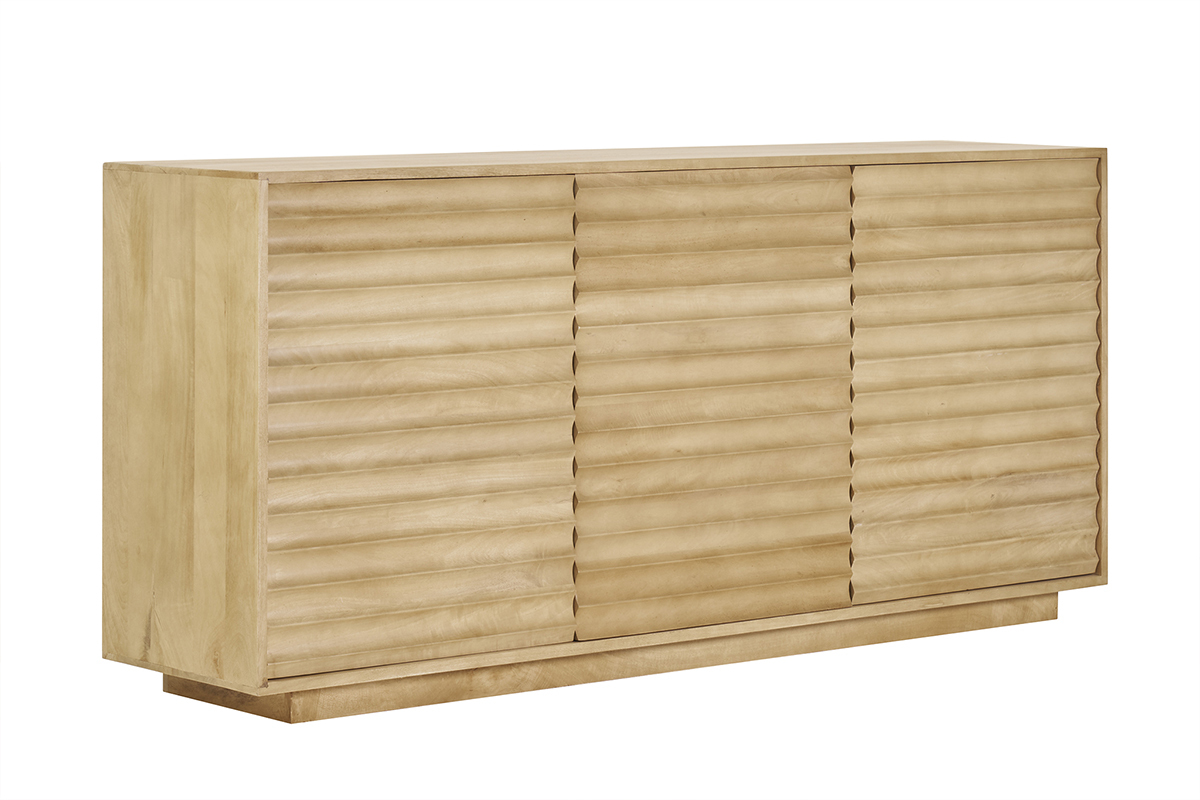 Buffet en bois manguier massif 3 portes L160 cm MATCHA