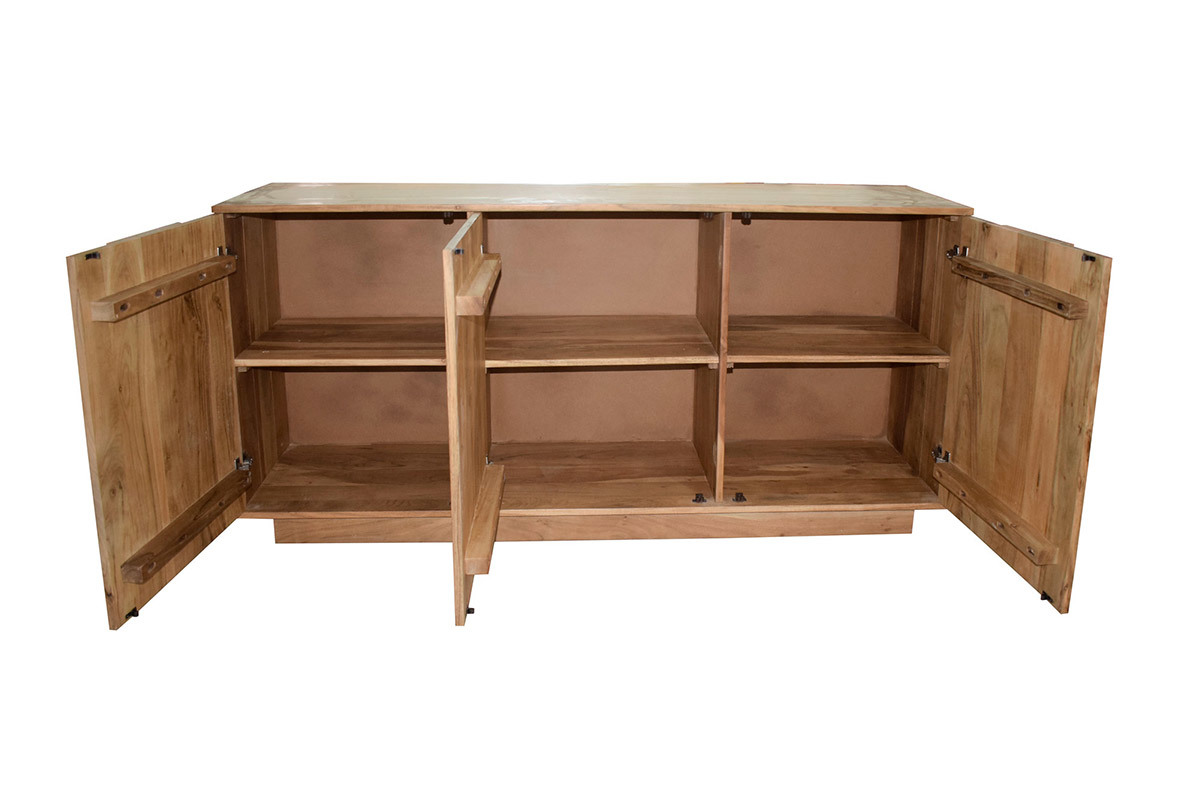 Buffet en bois massif grav 3 portes L160 cm ARK