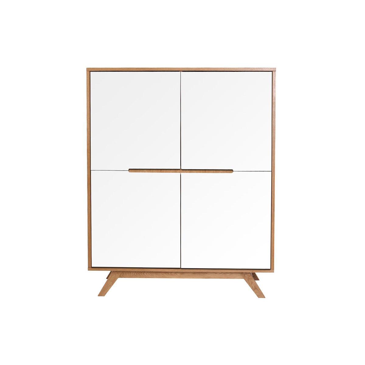 Buffet haut scandinave bois et blanc L110 cm HELIA