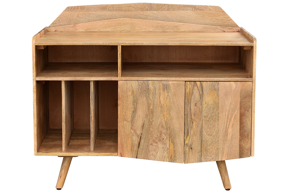 Buffet meuble de rangement vinyles en bois manguier massif L105 cm MATAHARI