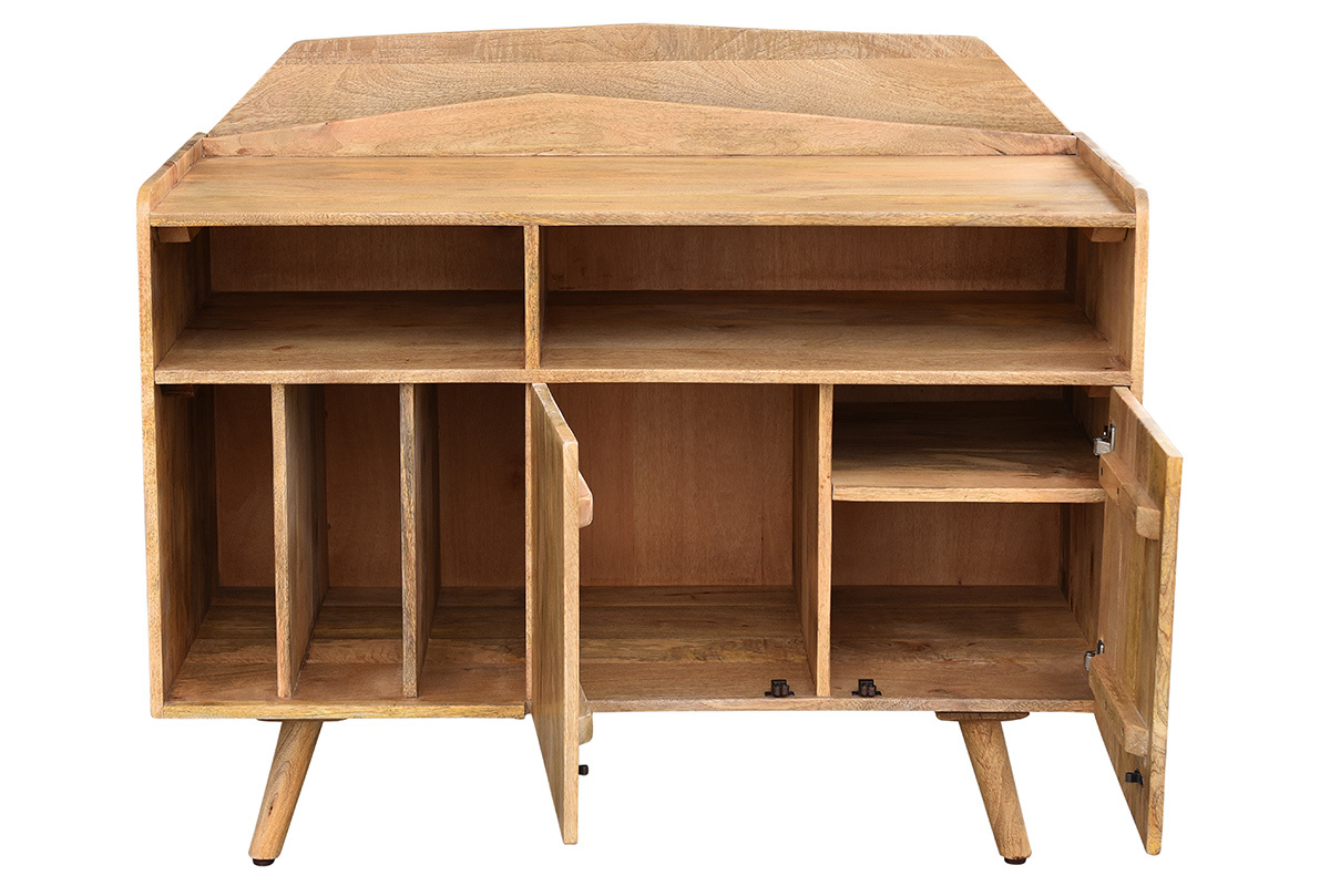 Buffet meuble de rangement vinyles en bois manguier massif L105 cm MATAHARI