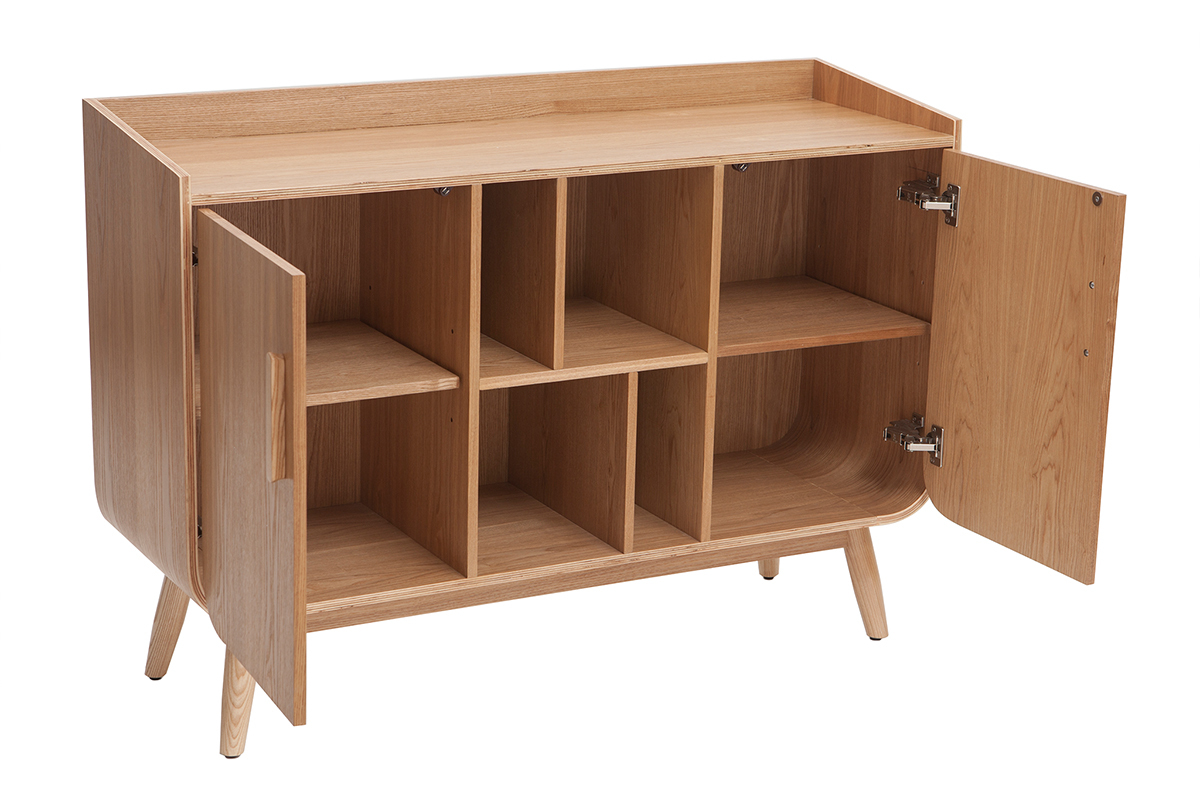 Buffet scandinave en bois clair 2 portes L122 cm HALLEN