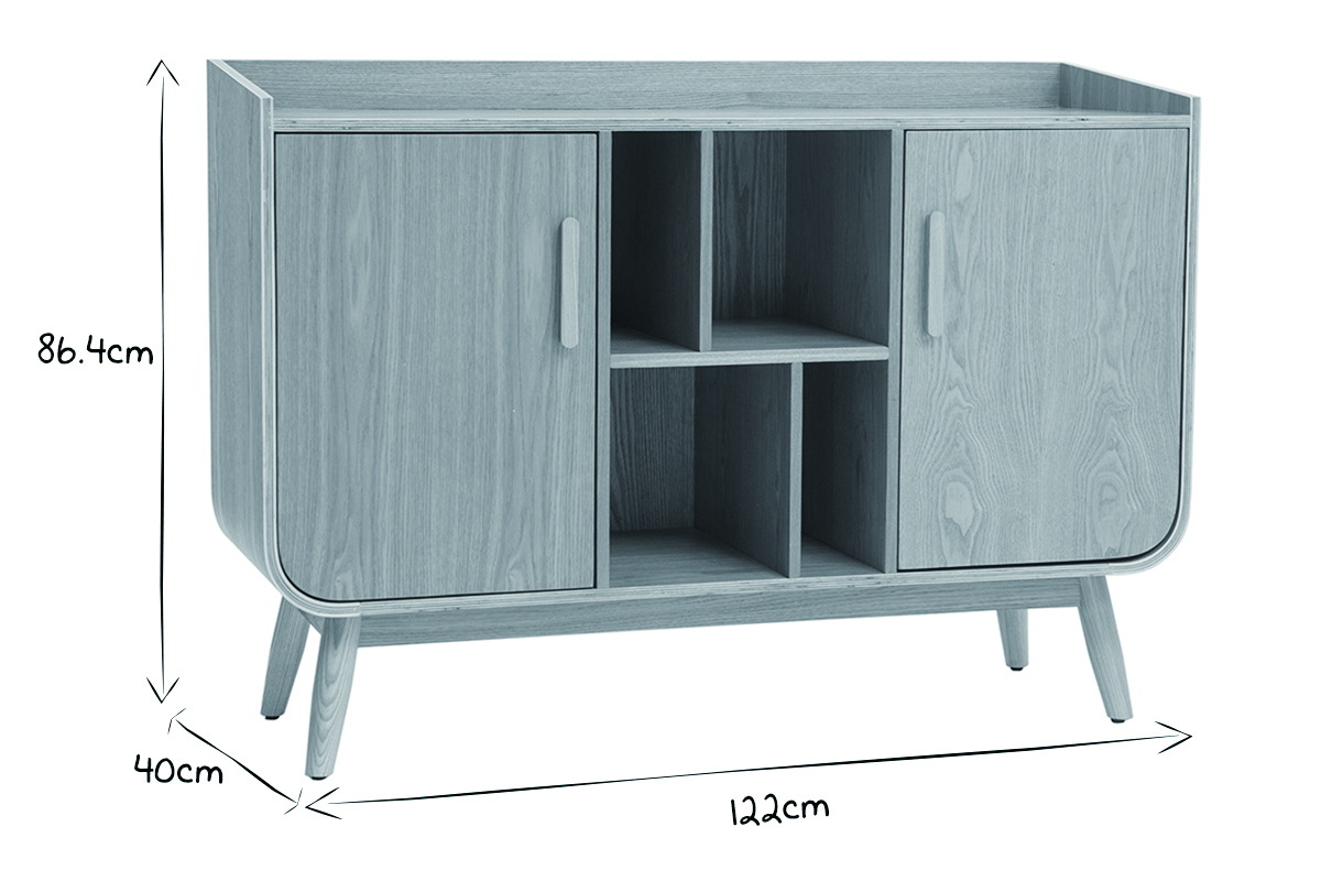 Buffet scandinave en bois clair 2 portes L122 cm HALLEN