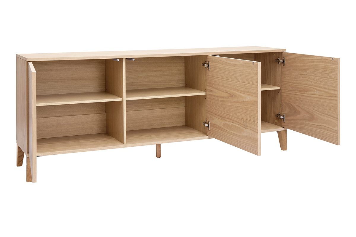 Buffet scandinave en bois clair chne 3 portes L180 cm FREDDY