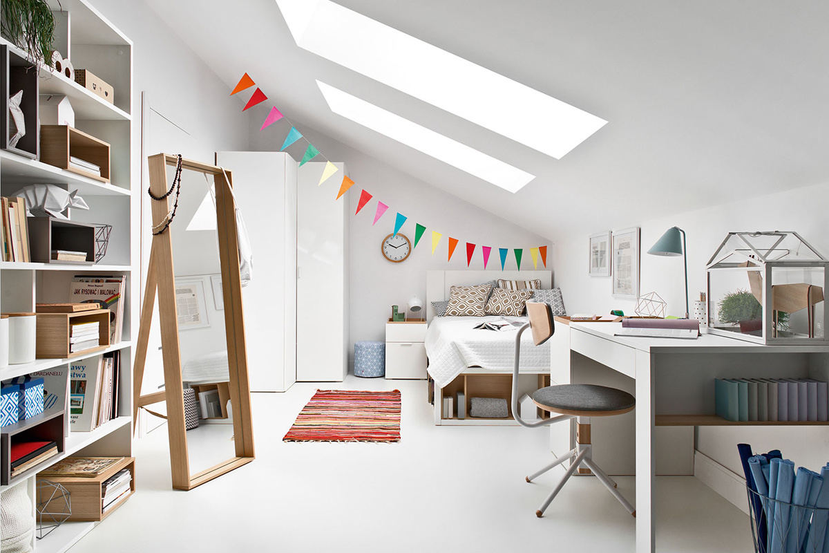 Bureau avec rangements scandinave blanc et bois clair L142 cm OCTAVE