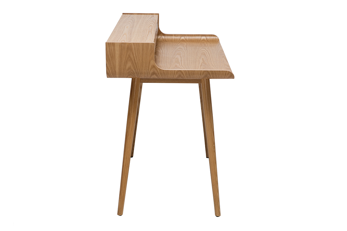 Bureau avec rangements scandinave bois clair L110 cm OPUS