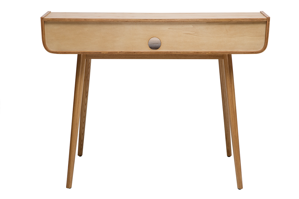 Bureau avec rangements scandinave bois clair L110 cm OPUS