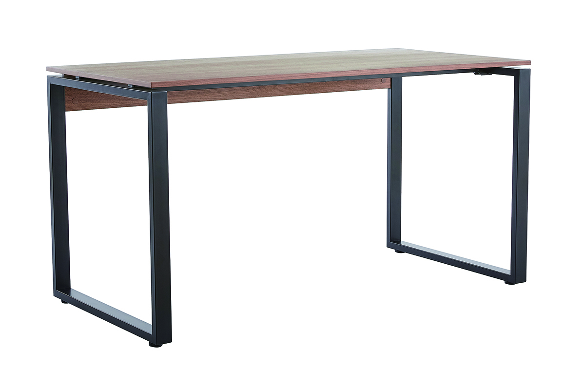 Bureau bois fonc et mtal noir L138 cm OPAL