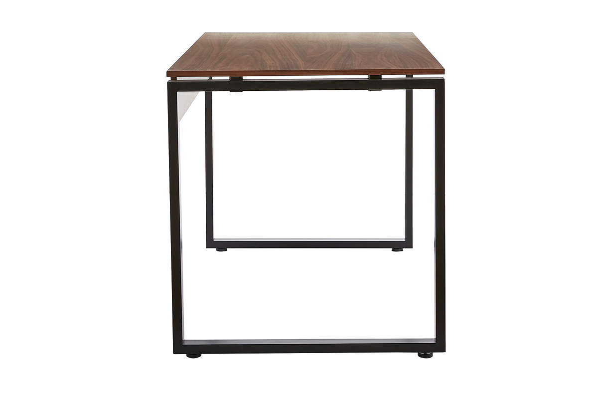 Bureau bois fonc et mtal noir L138 cm OPAL