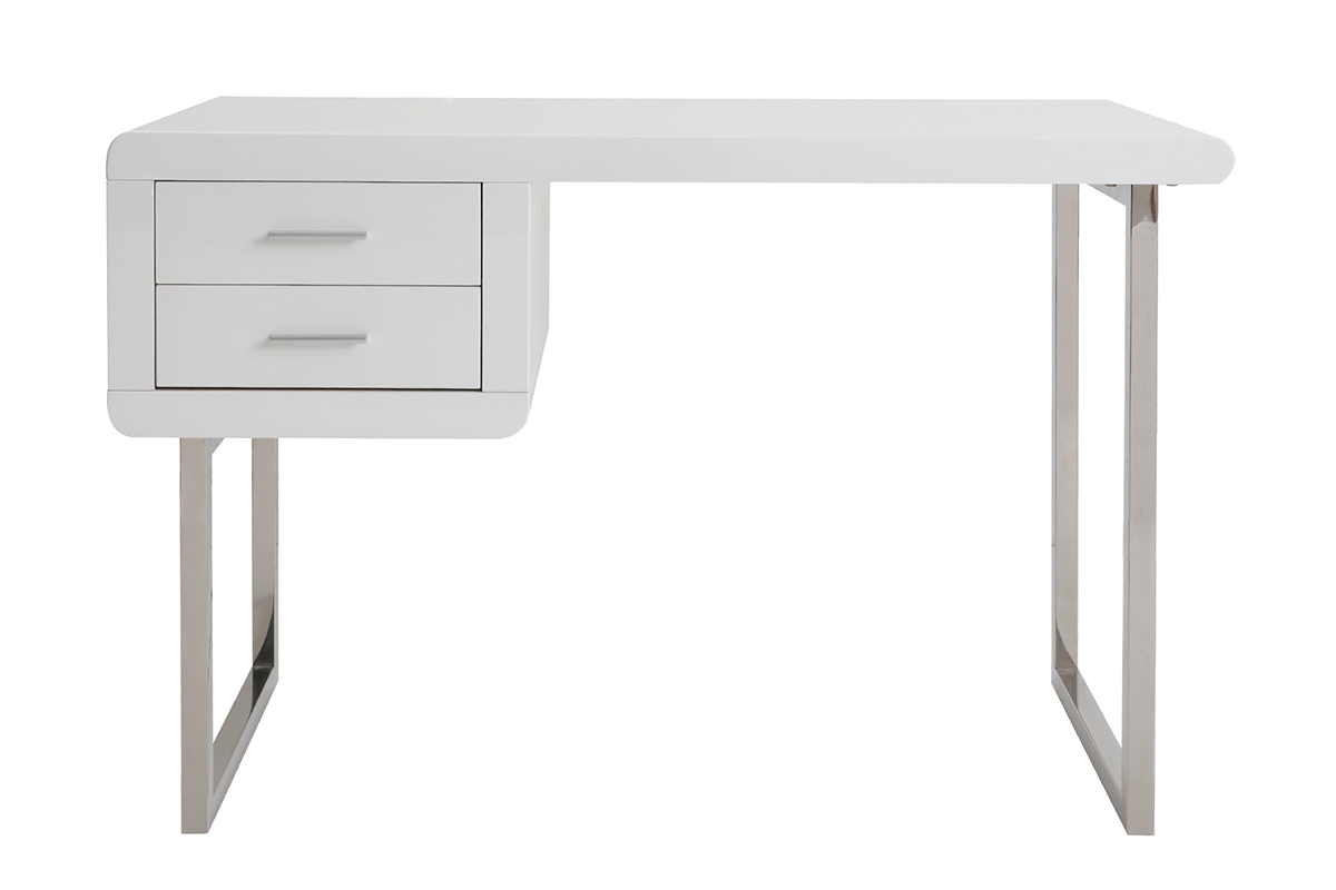 Bureau design blanc laqu ROXI