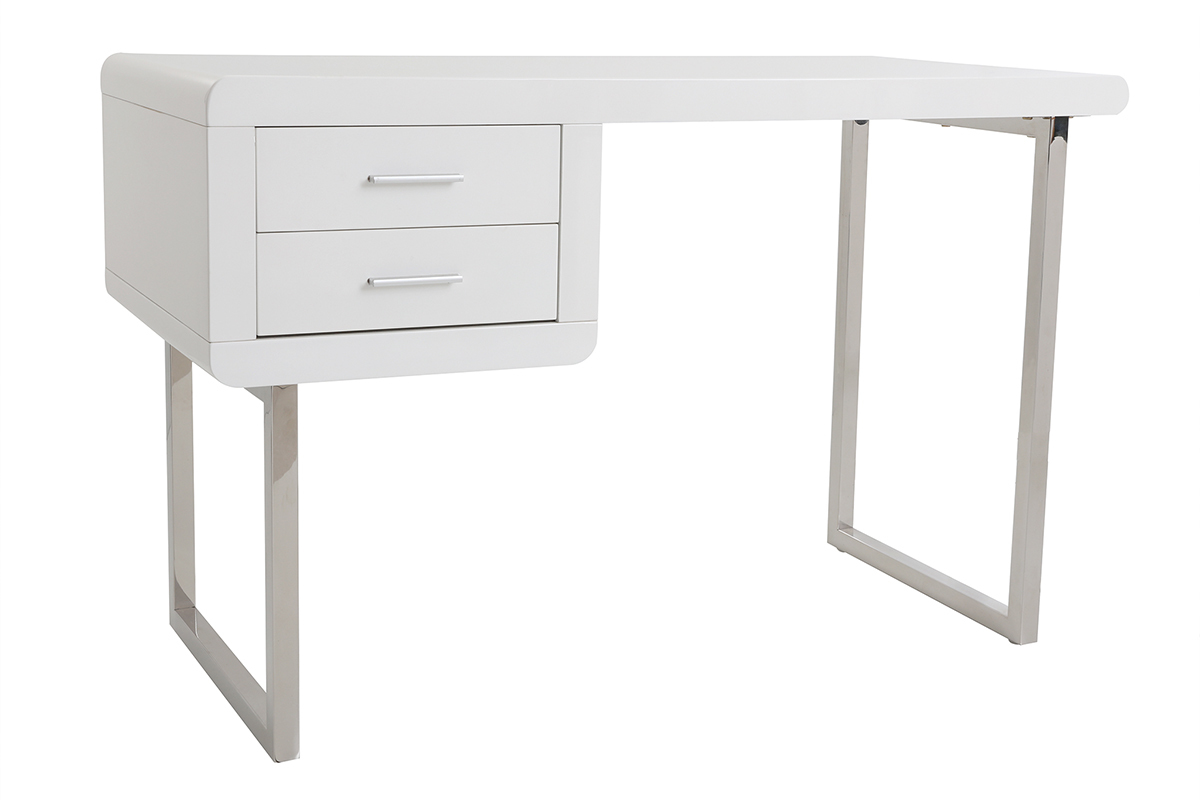 Bureau design blanc laqu ROXI