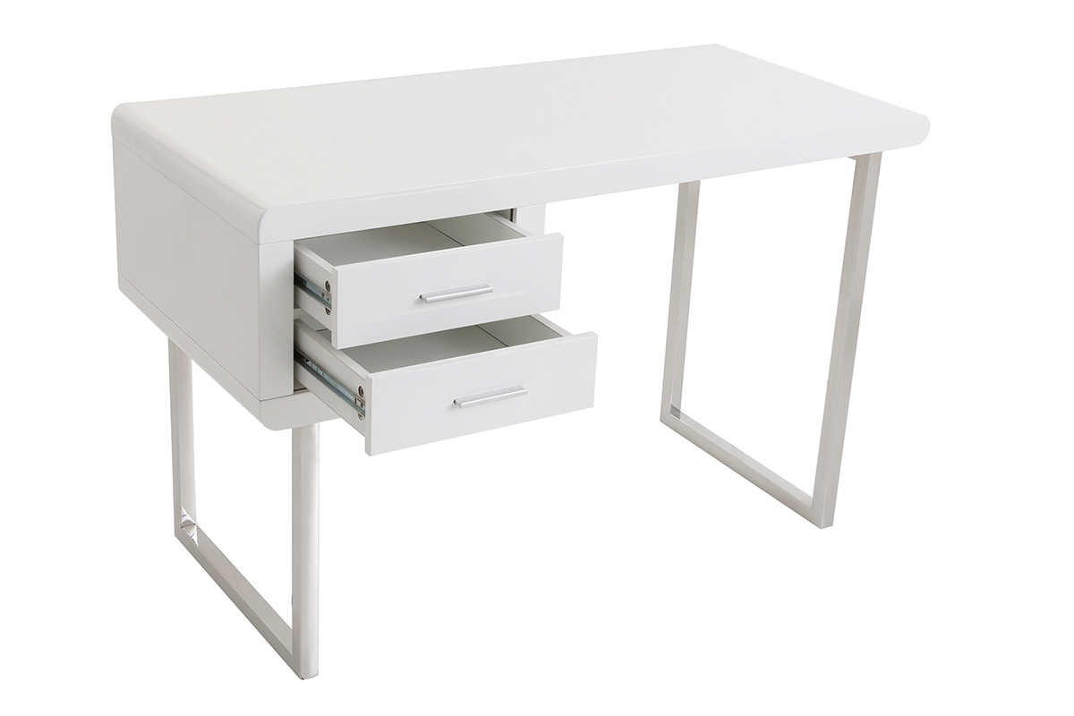 Bureau design blanc laqu ROXI