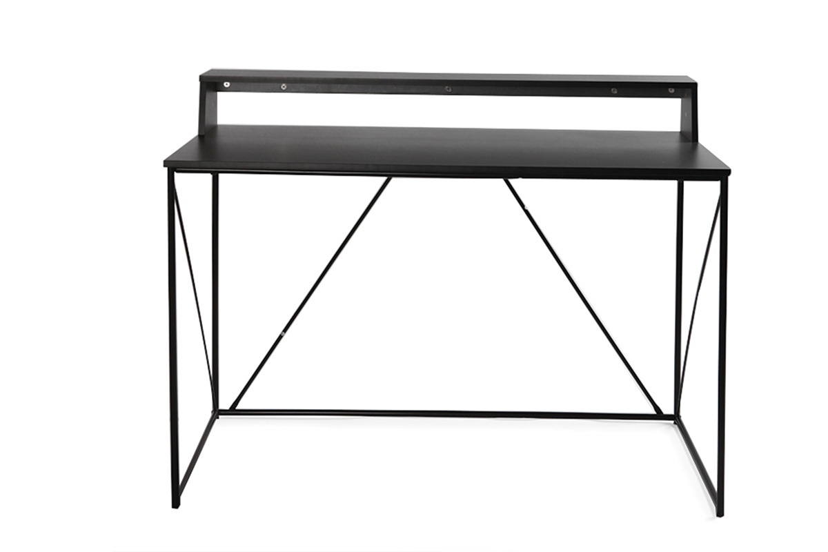 Bureau design mtal gris et noir L120 cm WALT