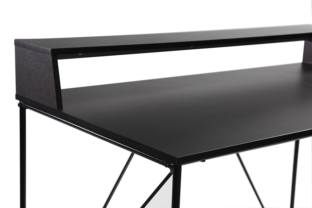 Bureau design mtal gris et noir L120 cm WALT